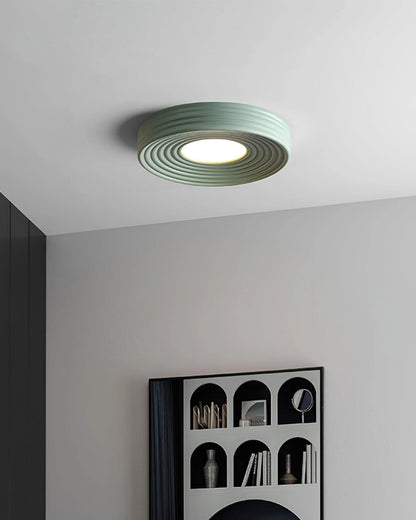 Cream Ribbed Ceiling Light - Loonglight