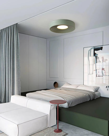 Cream Ribbed Ceiling Light - Loonglight