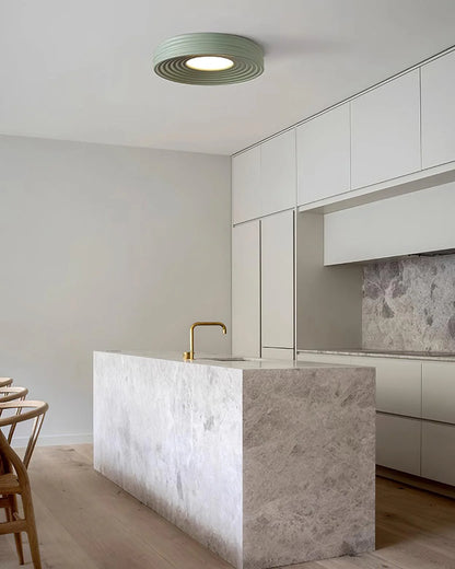 Cream Ribbed Ceiling Light - Loonglight