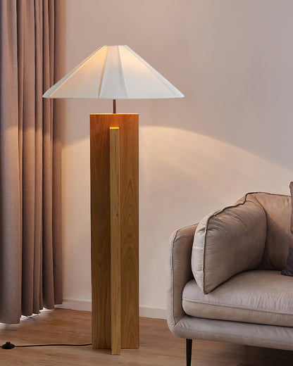 Crossbase Wooden Floor Lamp - Loonglight