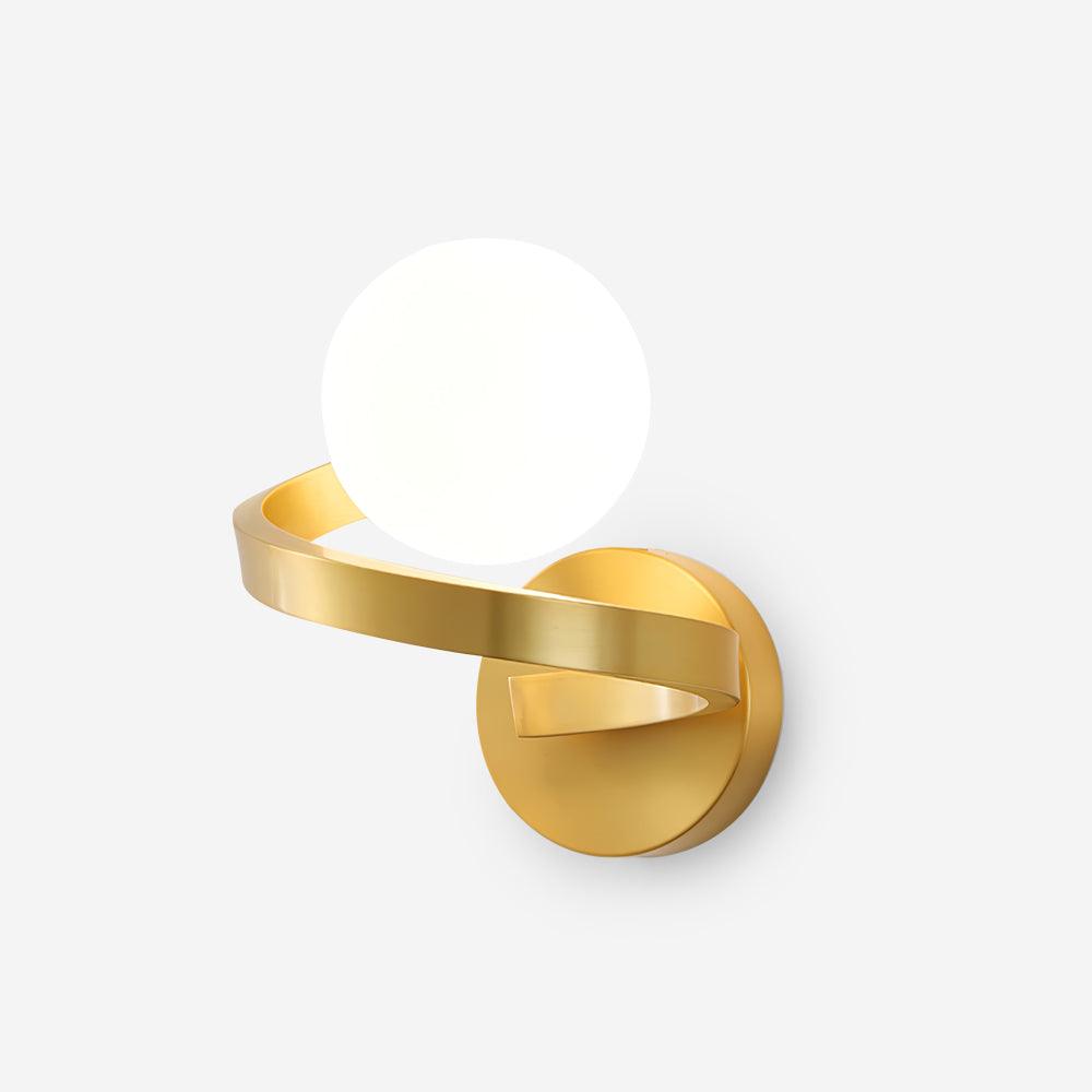 Curved Brass Wall Lamp - Loonglight