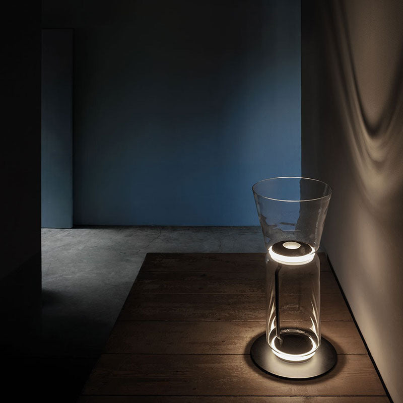 Cylindrical Transparent Glass Floor Lamp - Loonglight