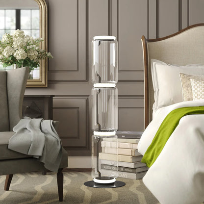 Cylindrical Transparent Glass Floor Lamp - Loonglight