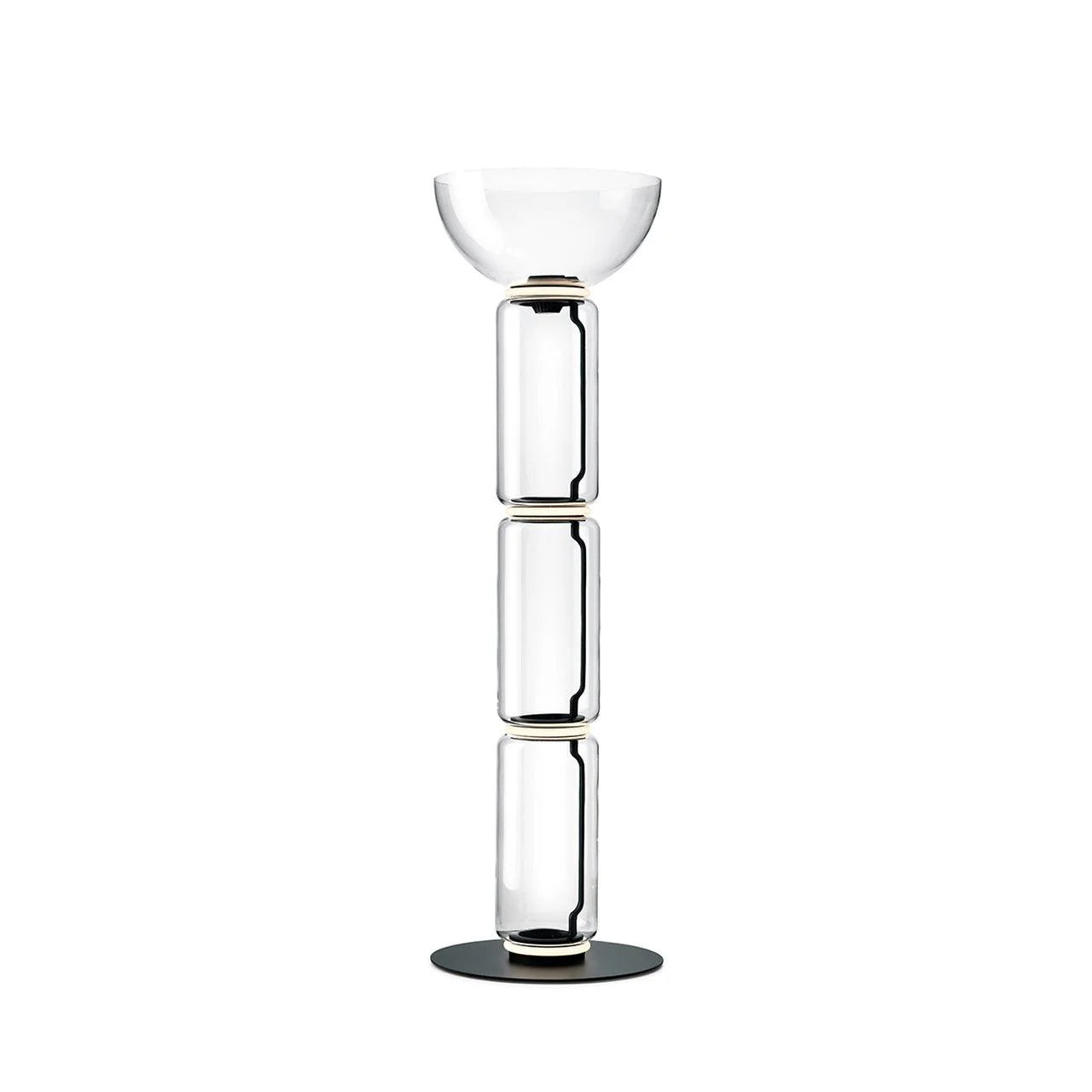 Cylindrical Transparent Glass Floor Lamp - Loonglight