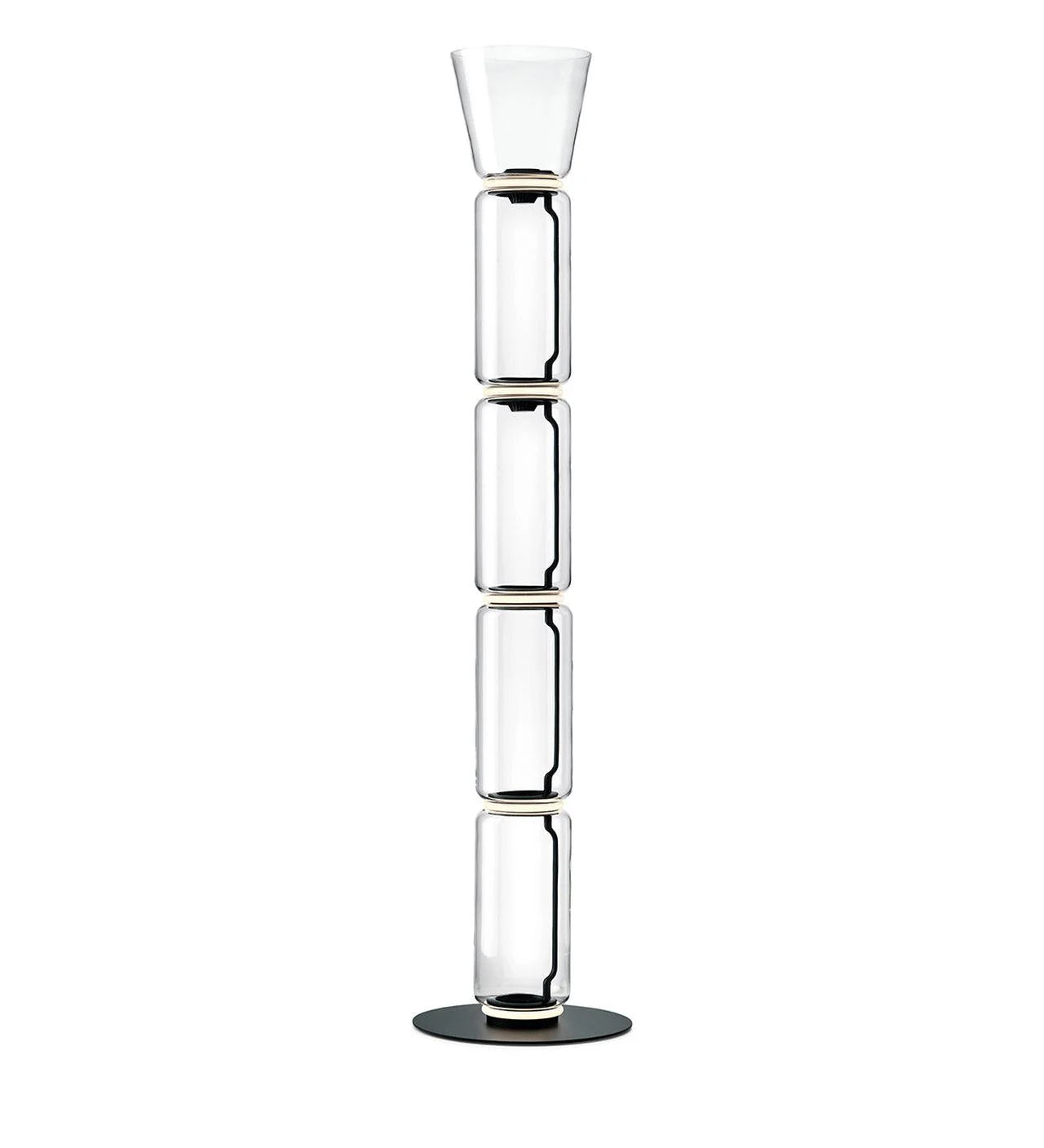Cylindrical Transparent Glass Floor Lamp - Loonglight