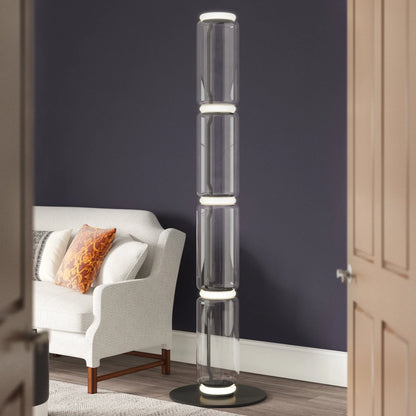 Cylindrical Transparent Glass Floor Lamp - Loonglight