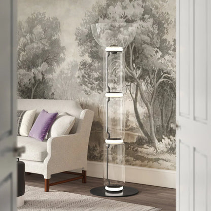Cylindrical Transparent Glass Floor Lamp - Loonglight