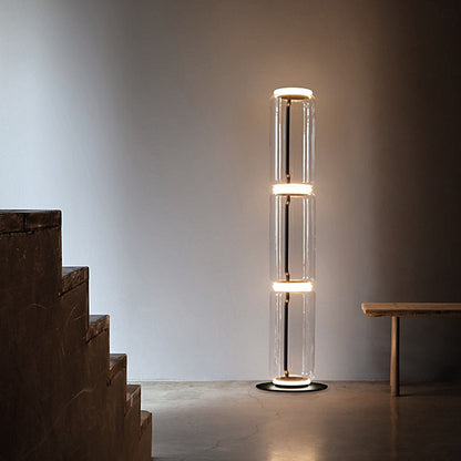 Cylindrical Transparent Glass Floor Lamp - Loonglight