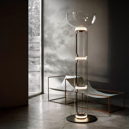 Cylindrical Transparent Glass Floor Lamp - Loonglight