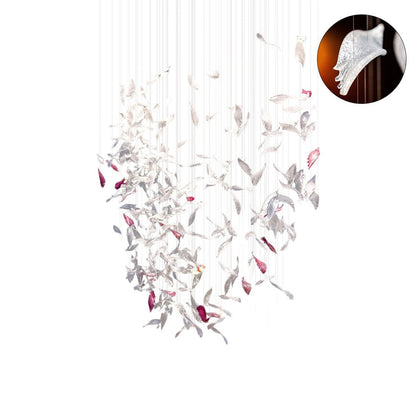 Flying Glass Feather Chandelier - Loonglight