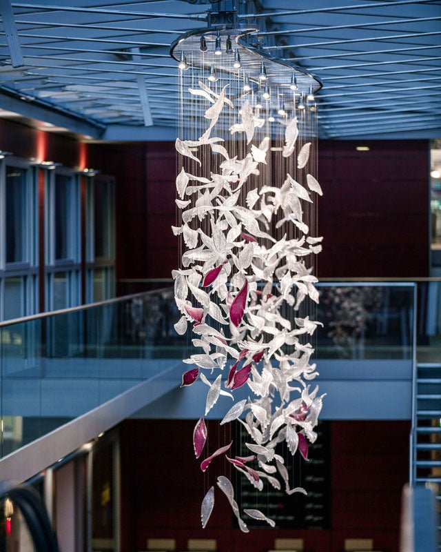 Flying Glass Feather Chandelier - Loonglight