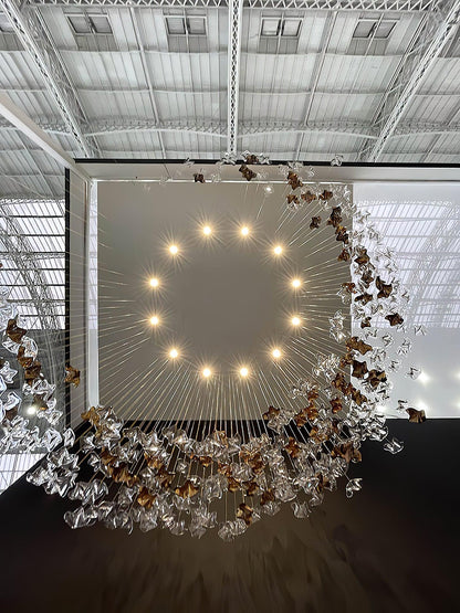 Starry Glass Leaf Chandelier - Loonglight