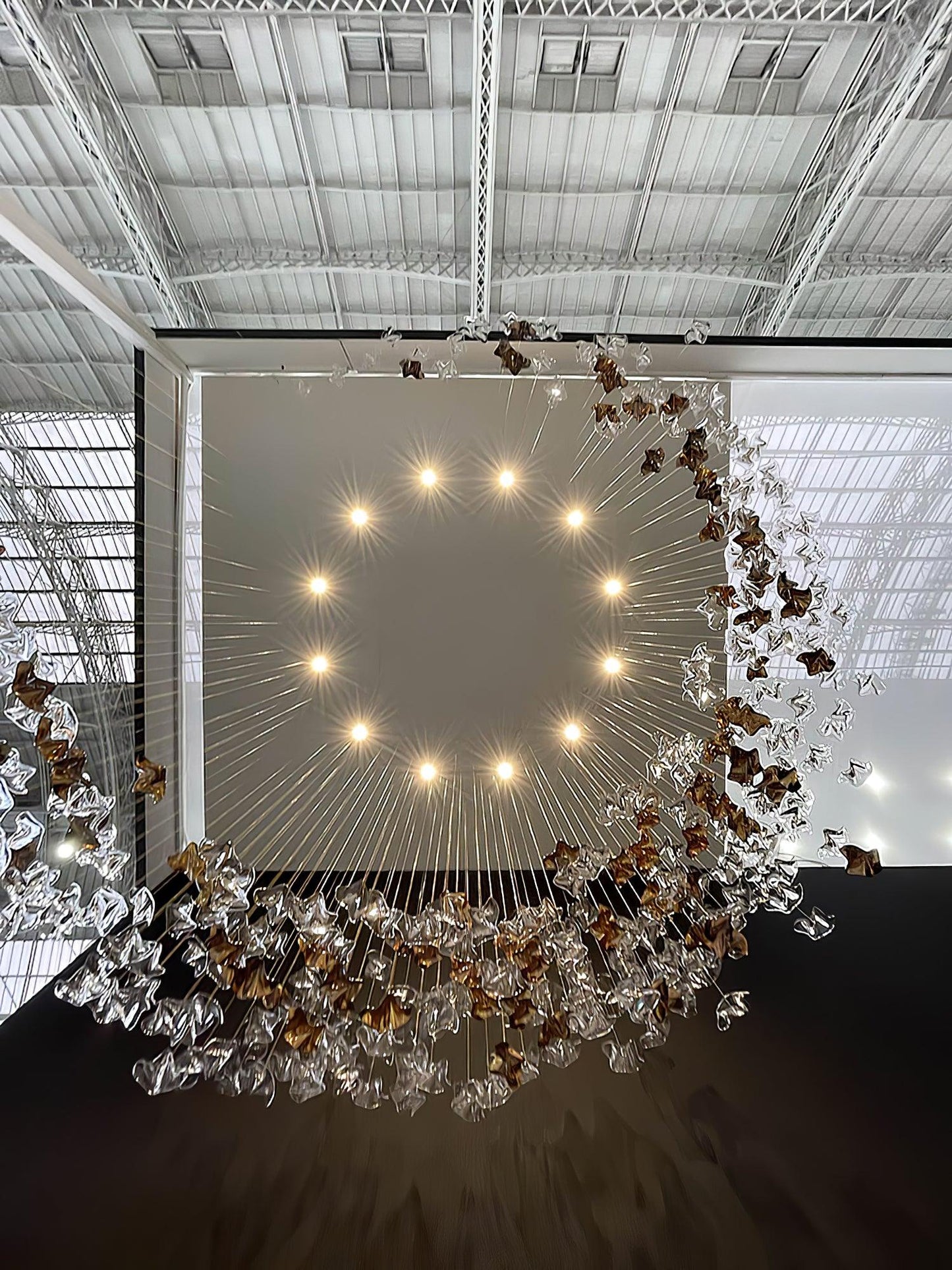 Wave Starry Glass Leaf Chandelier - Loonglight