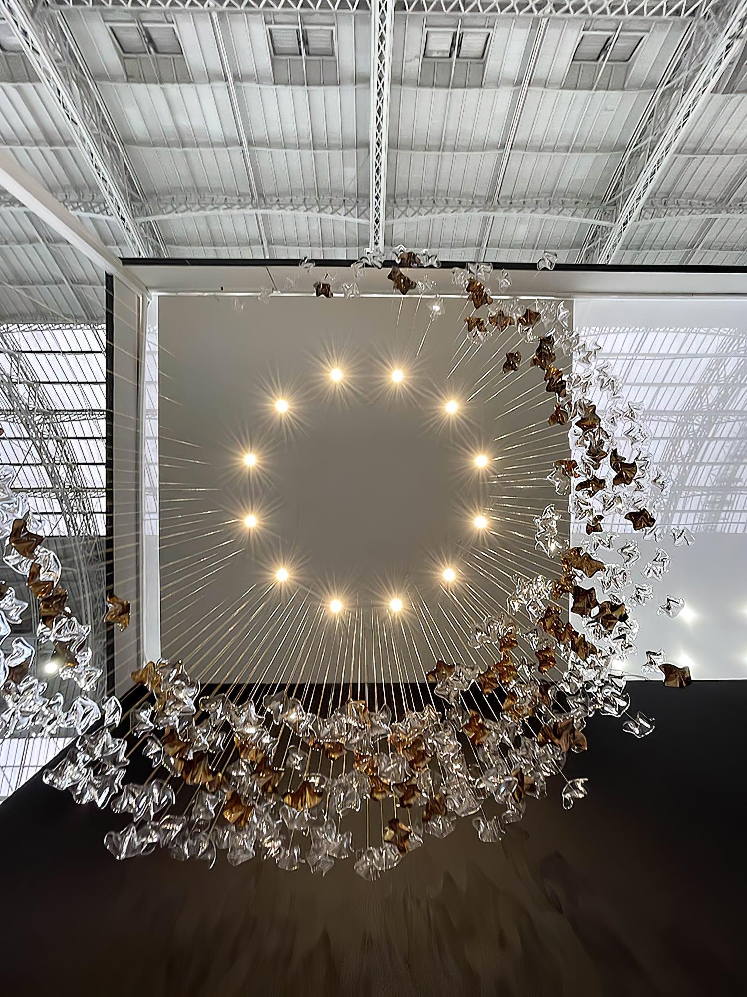 Wave Starry Glass Leaf Chandelier - Loonglight