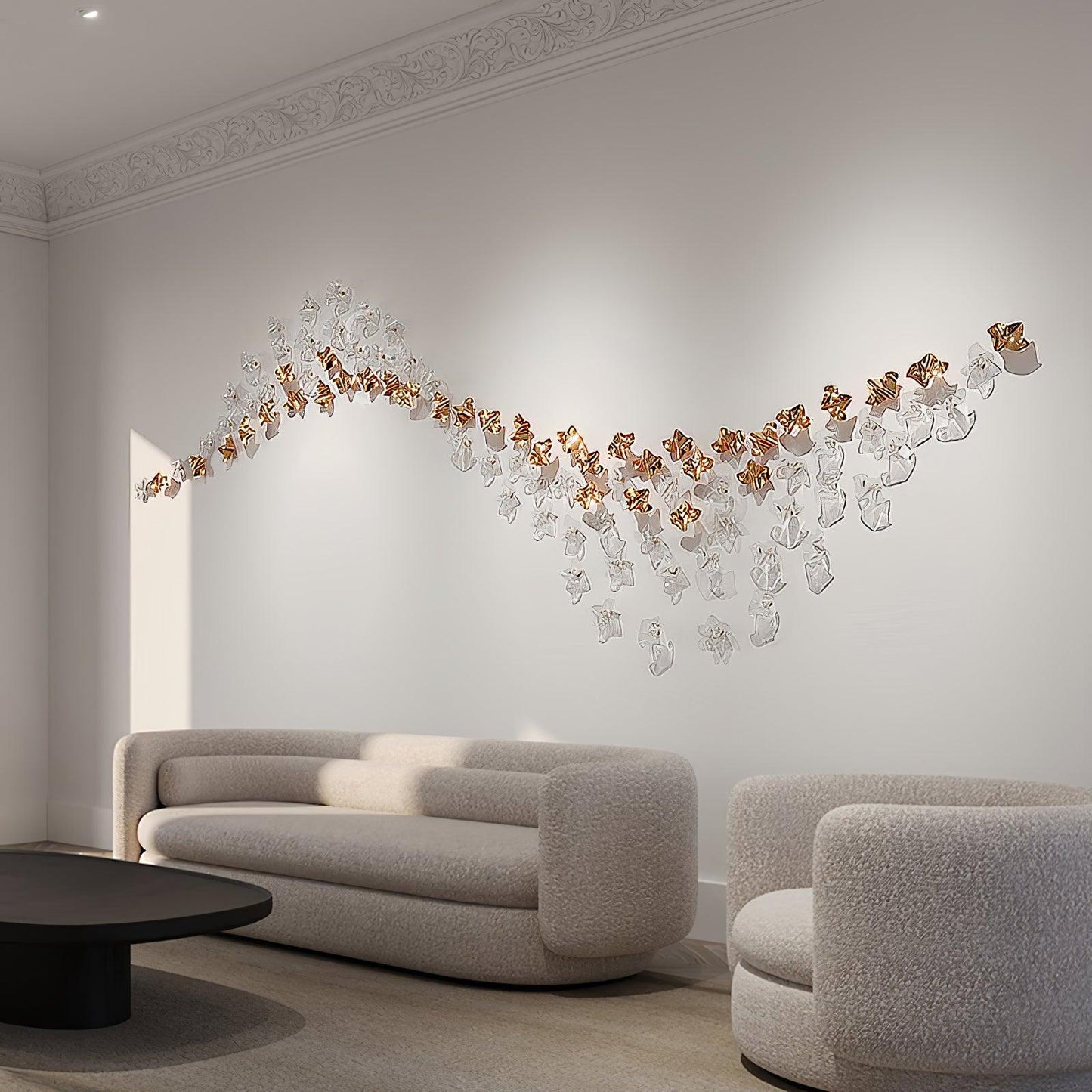 Wave Starry Glass Leaf Chandelier - Loonglight