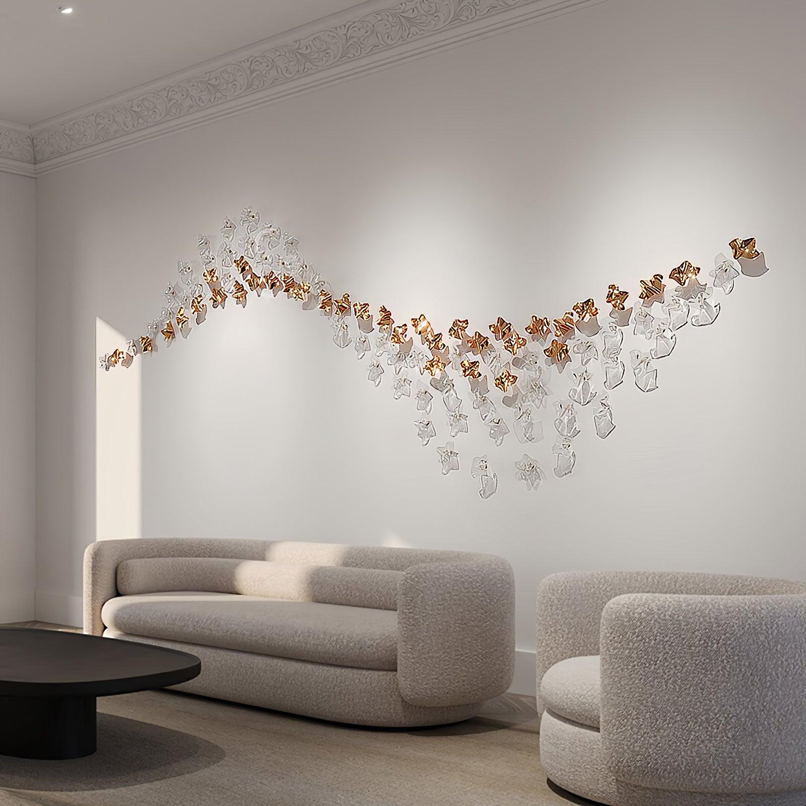 Wave Starry Glass Leaf Chandelier - Loonglight