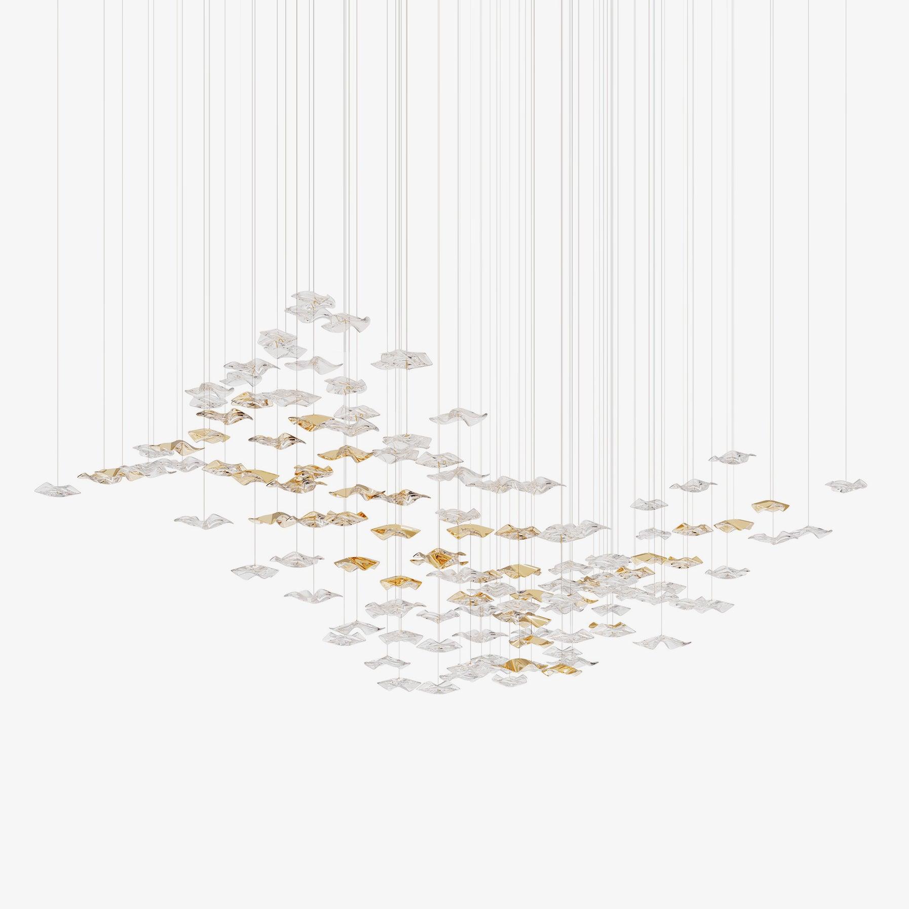 Wave Starry Glass Leaf Chandelier - Loonglight