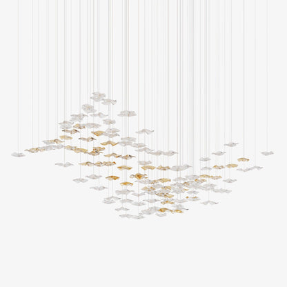 Wave Starry Glass Leaf Chandelier - Loonglight