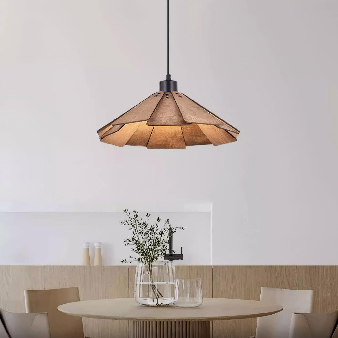 Roof-shaped Wooden Pendant Light - Loonglight