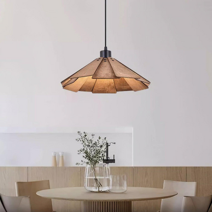 Roof-shaped Wooden Pendant Light - Loonglight