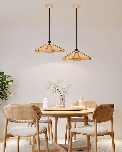 Roof-shaped Wooden Pendant Light - Loonglight