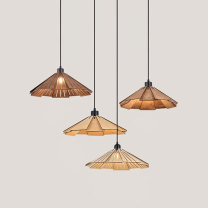 Roof-shaped Wooden Pendant Light - Loonglight