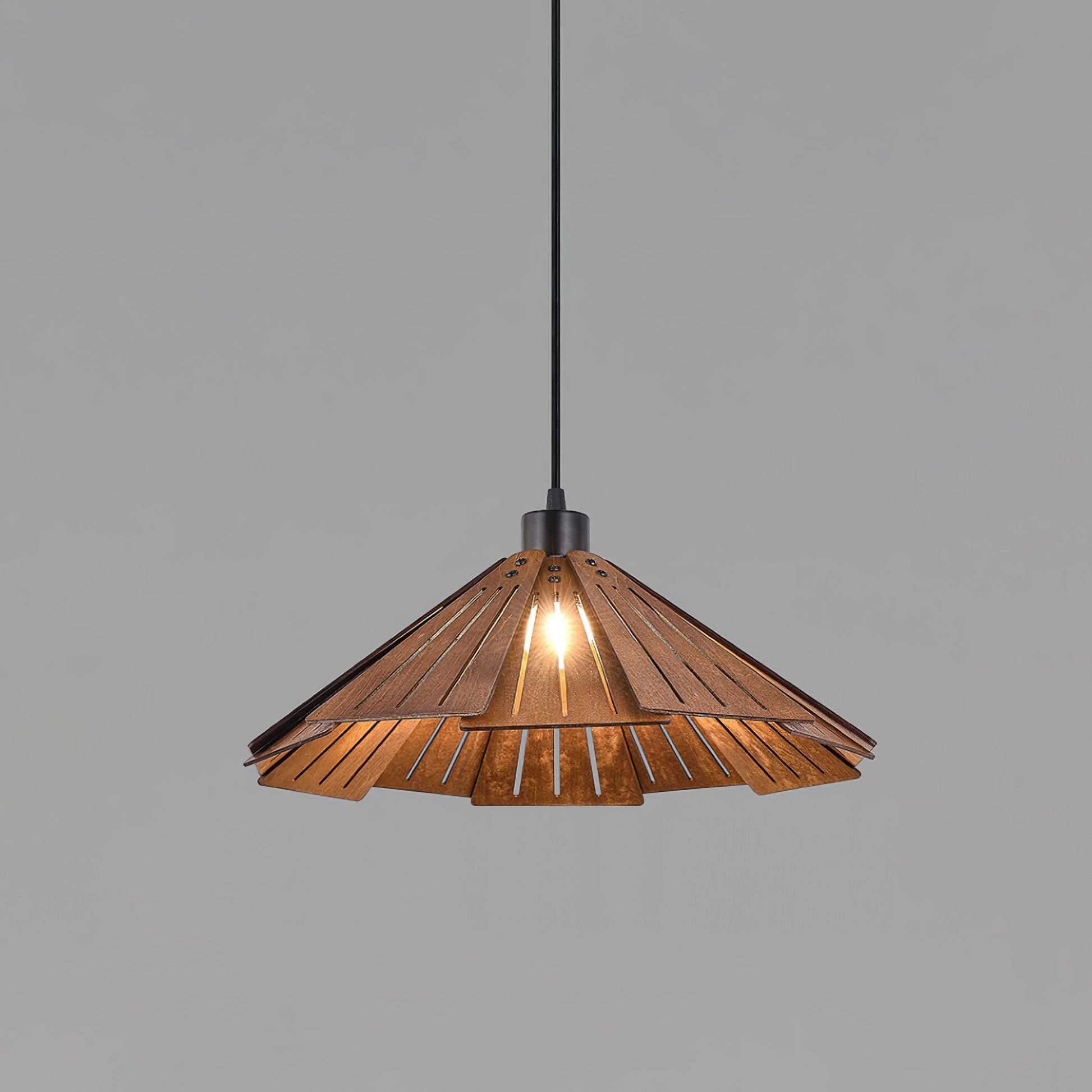 Roof-shaped Wooden Pendant Light - Loonglight
