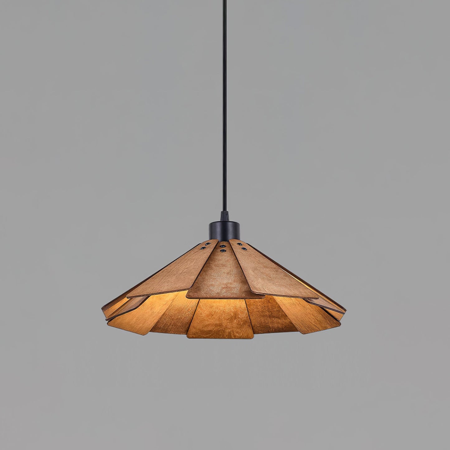 Roof-shaped Wooden Pendant Light - Loonglight