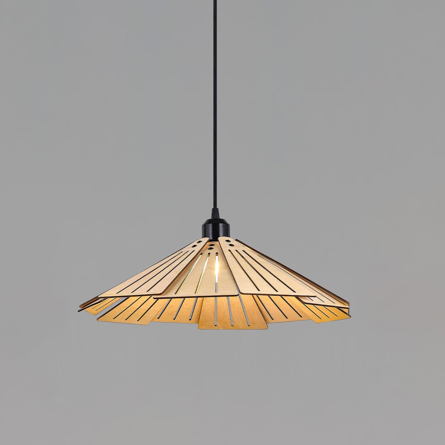 Roof-shaped Wooden Pendant Light - Loonglight