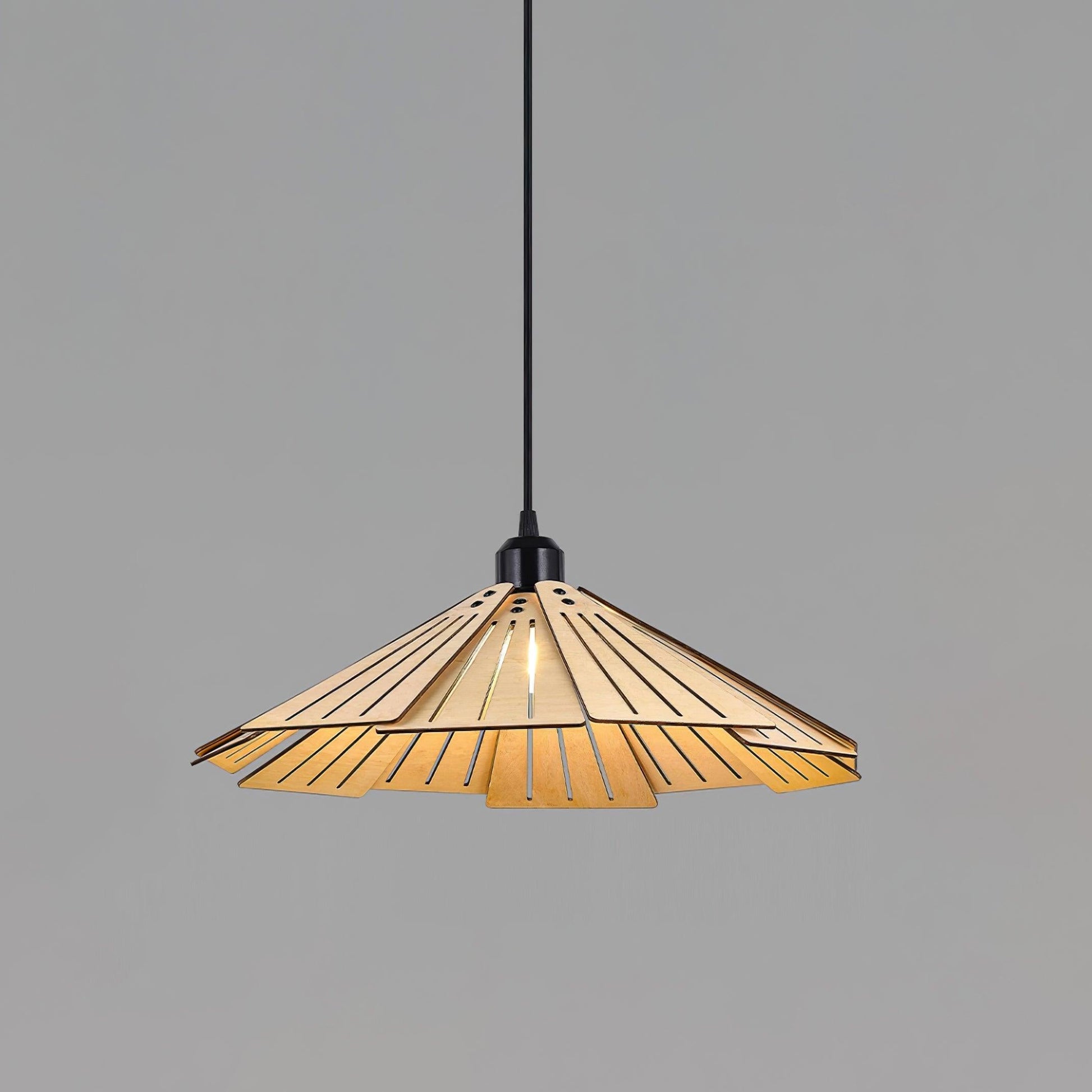 Roof-shaped Wooden Pendant Light - Loonglight