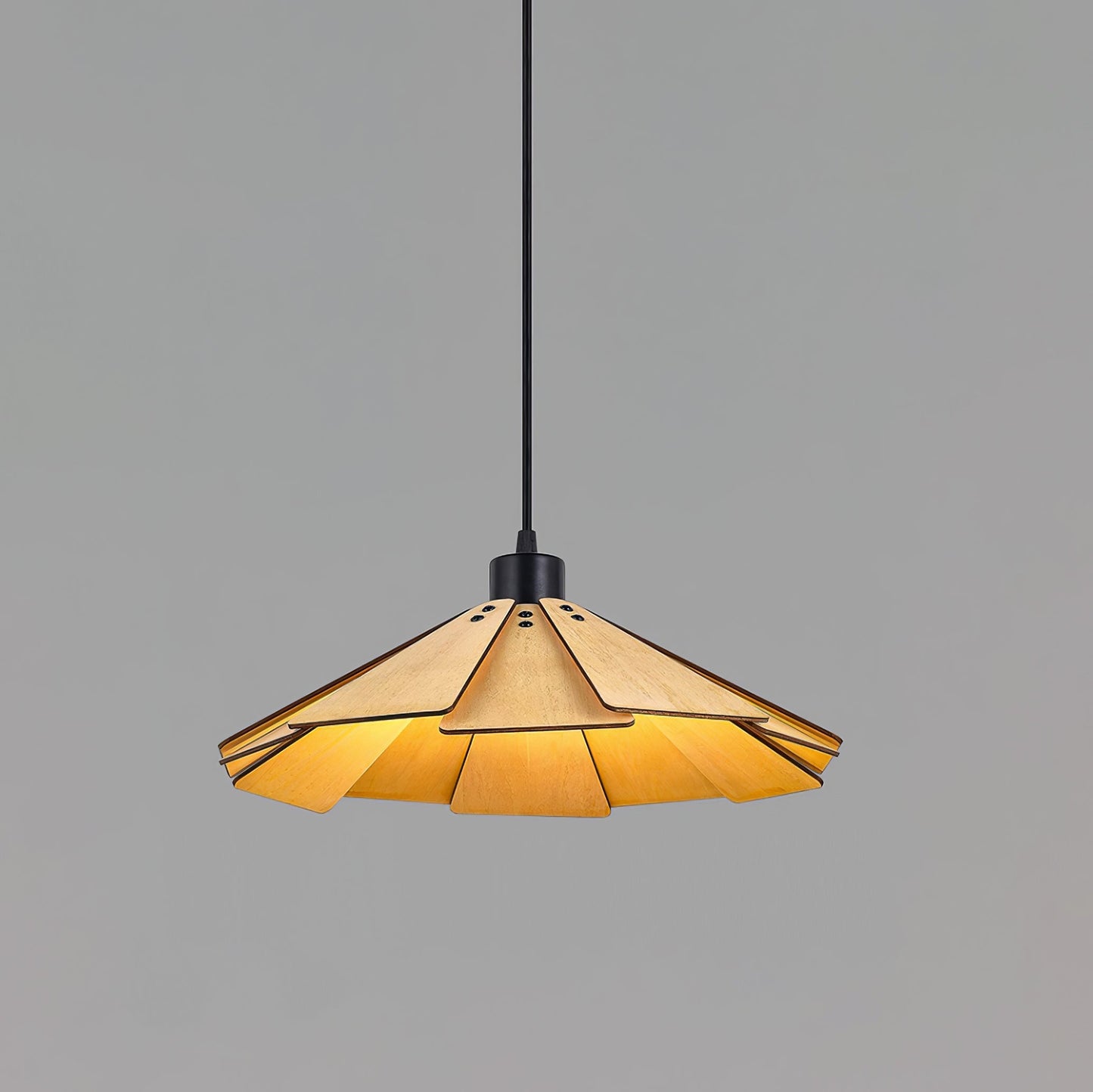 Roof-shaped Wooden Pendant Light - Loonglight