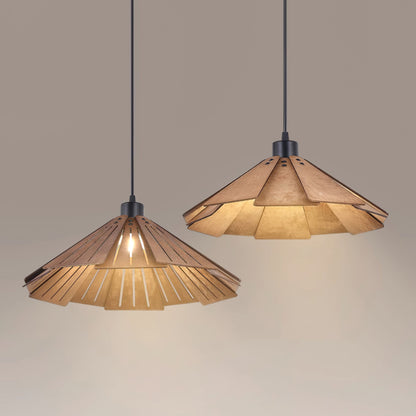 Roof-shaped Wooden Pendant Light - Loonglight