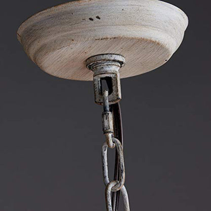 Distressed Solid Wood Chandelier - Loonglight