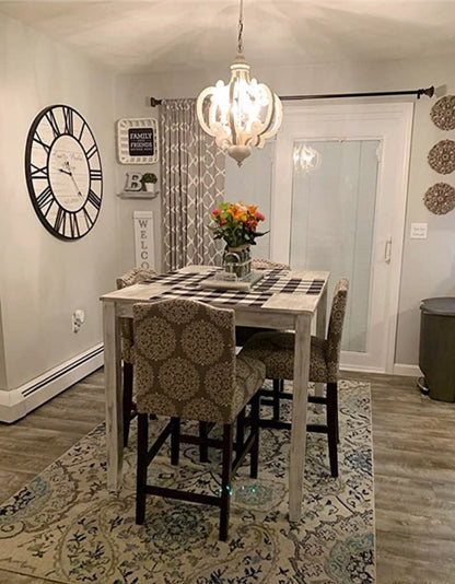 Distressed Solid Wood Chandelier - Loonglight