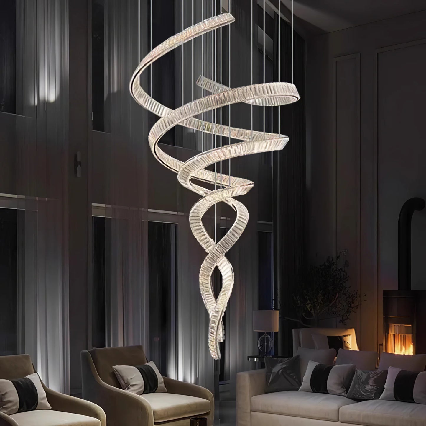 Loong Spiral Crystal Chandelier