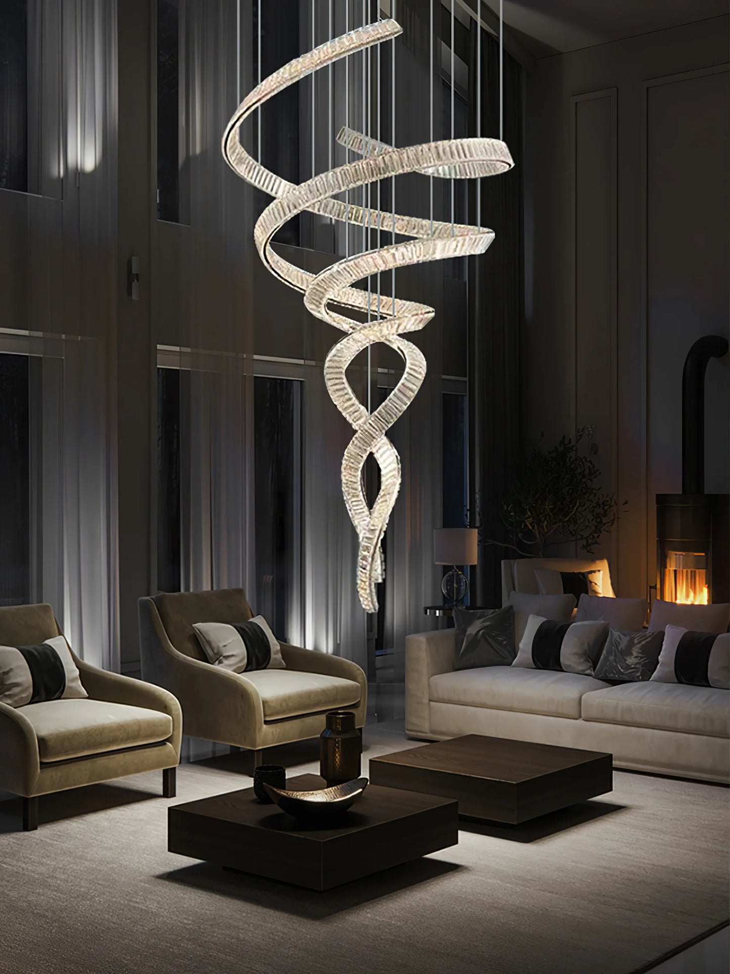 Loong Spiral Crystal Chandelier