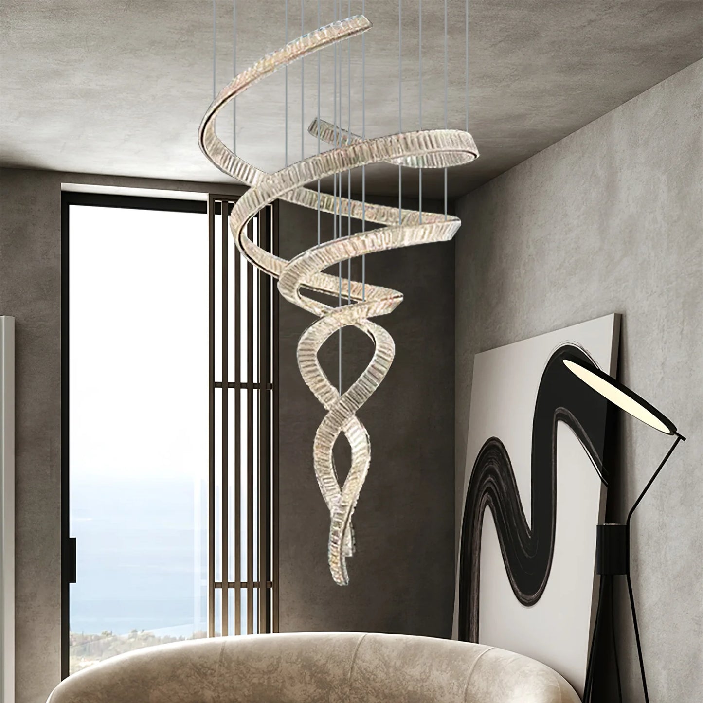 Loong Spiral Crystal Chandelier