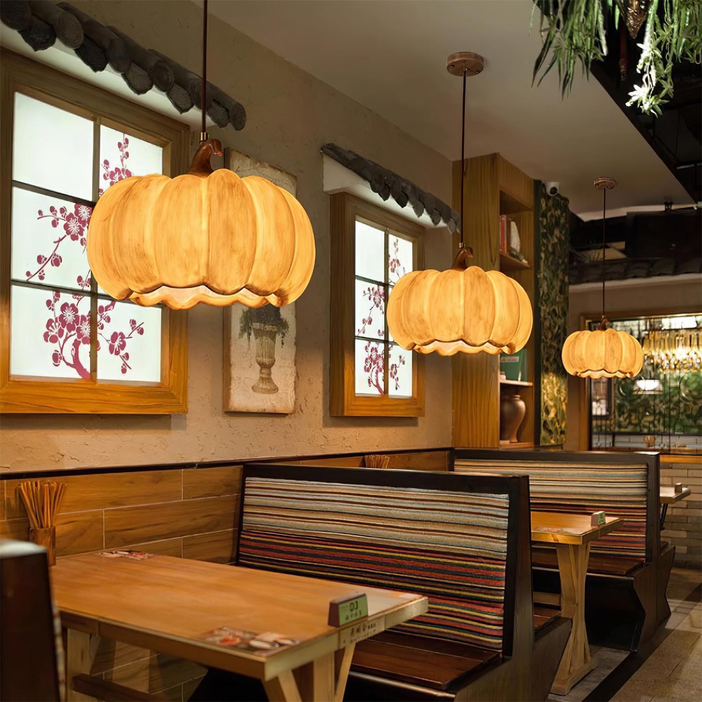 Duzy Pumpkin Pendant Lamp - Loonglight