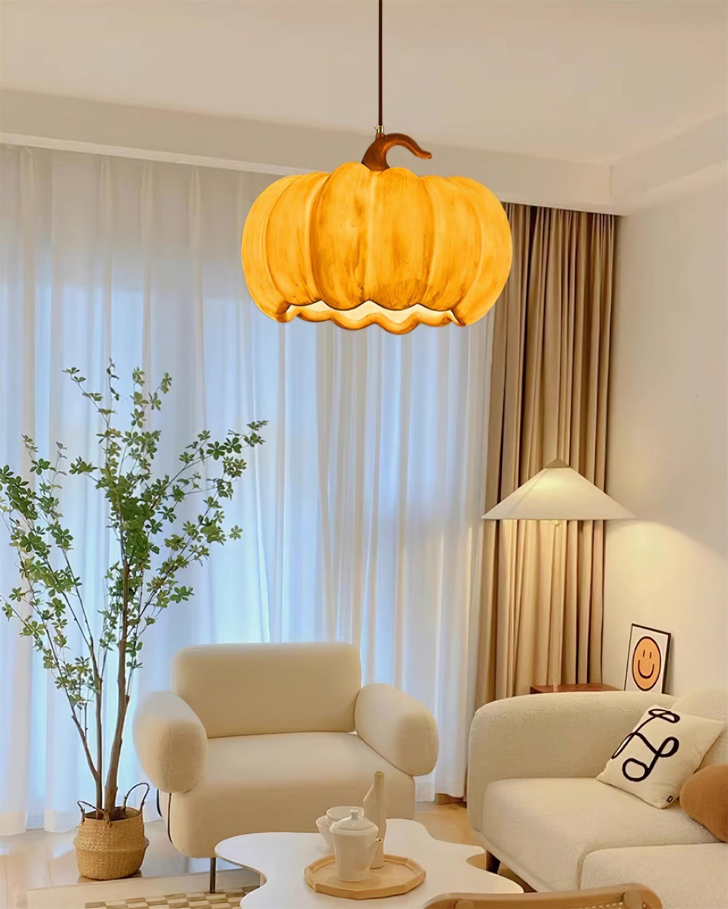 Duzy Pumpkin Pendant Lamp - Loonglight