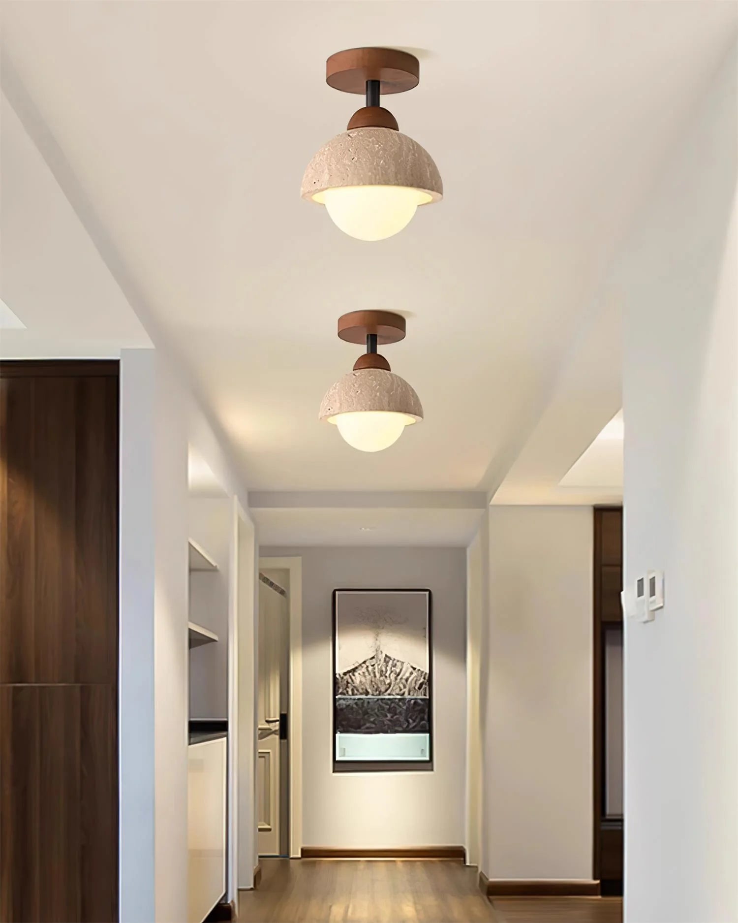 Eala Travertine Ceiling Lamp - Loonglight