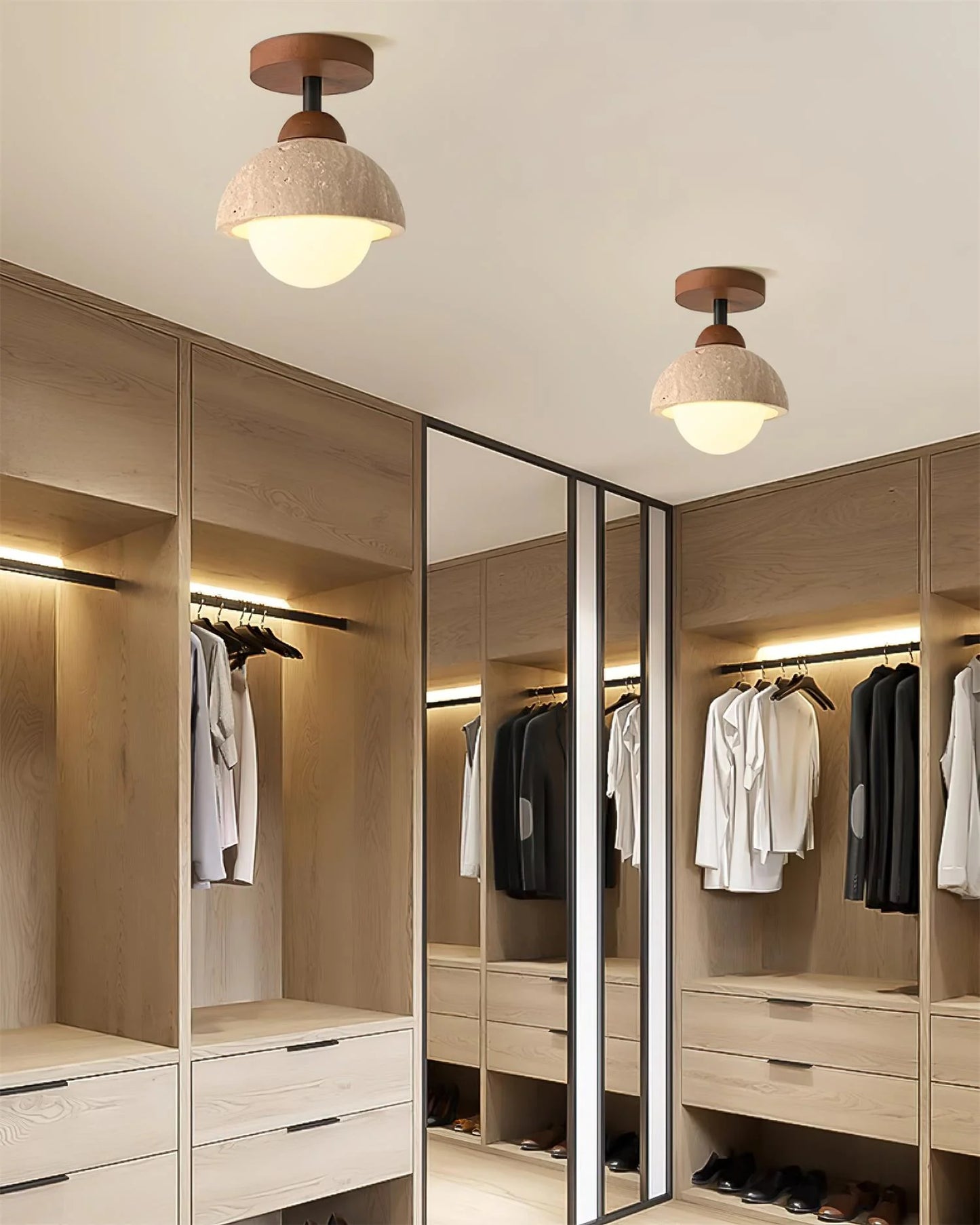 Eala Travertine Ceiling Lamp - Loonglight