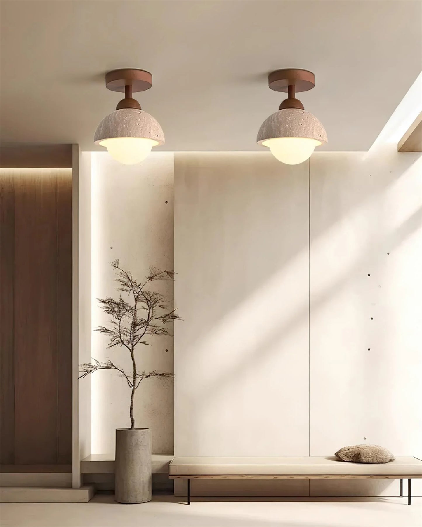 Eala Travertine Ceiling Lamp - Loonglight