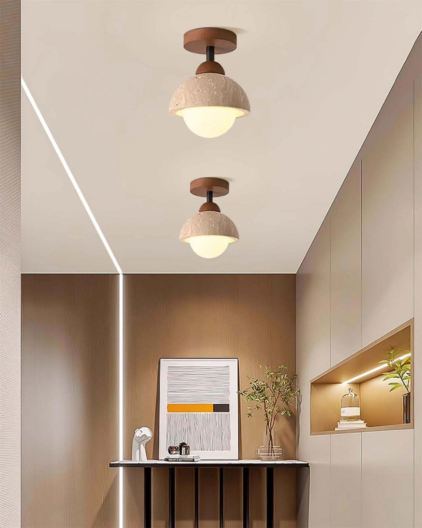 Eala Travertine Ceiling Lamp - Loonglight