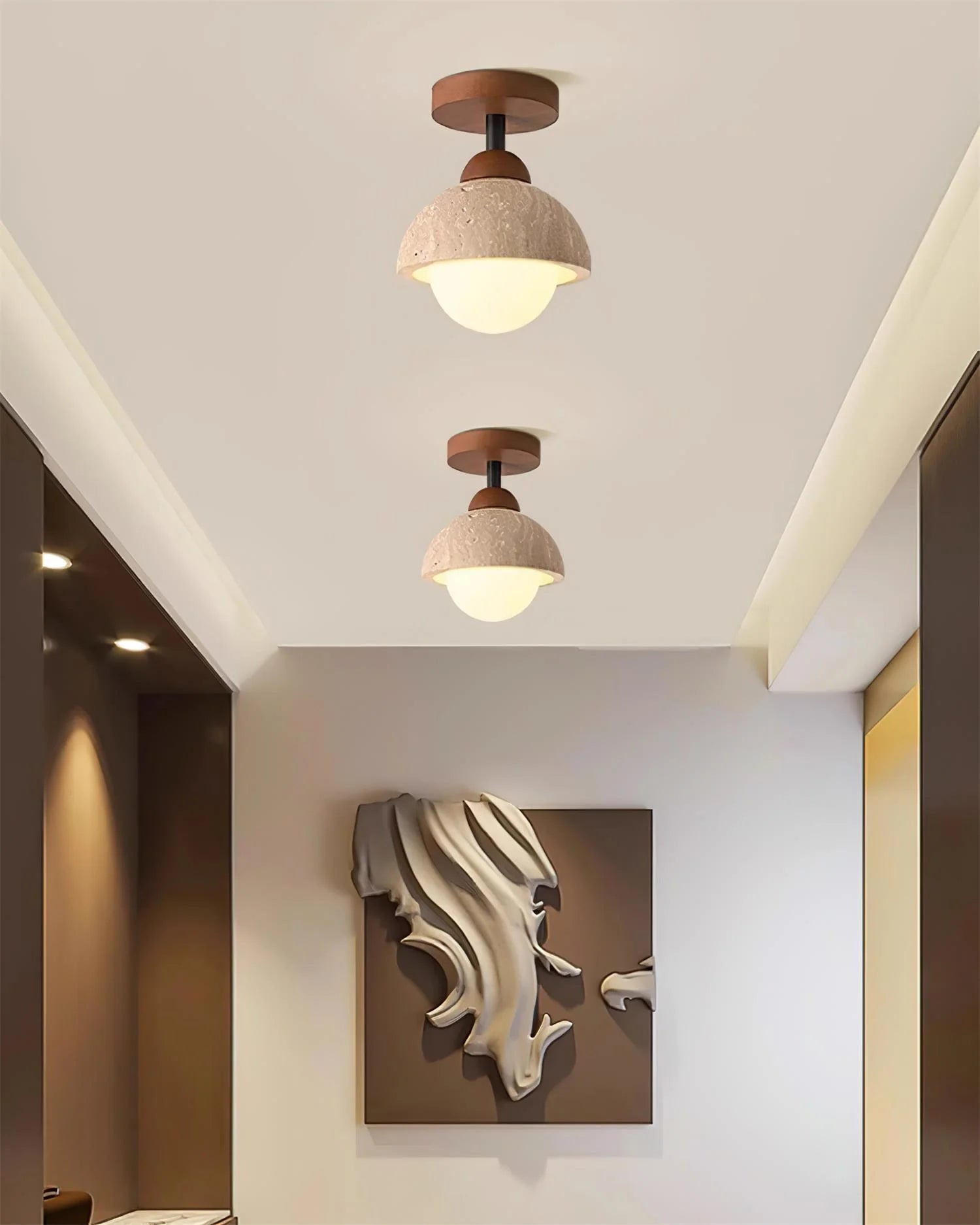 Eala Travertine Ceiling Lamp - Loonglight