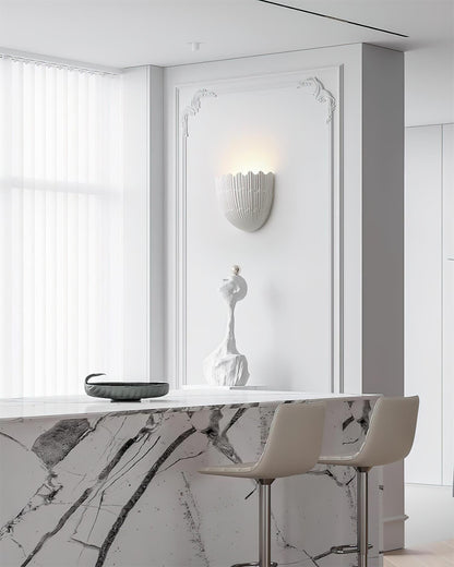 Eggshell Ribbed Plaster Wall Sconce