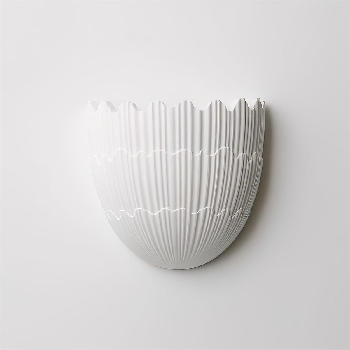 Eggshell Ribbed Plaster Wall Sconce