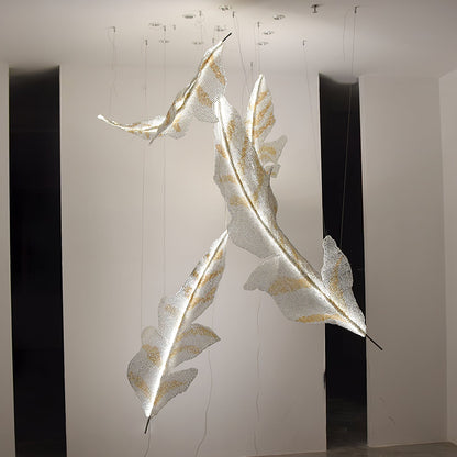 Falling Glass Leaf Chandelier - Loonglight