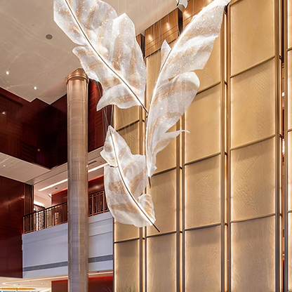 Falling Glass Leaf Chandelier - Loonglight