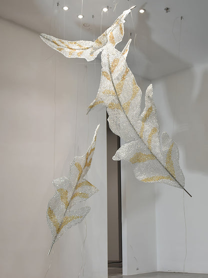 Falling Glass Leaf Chandelier - Loonglight
