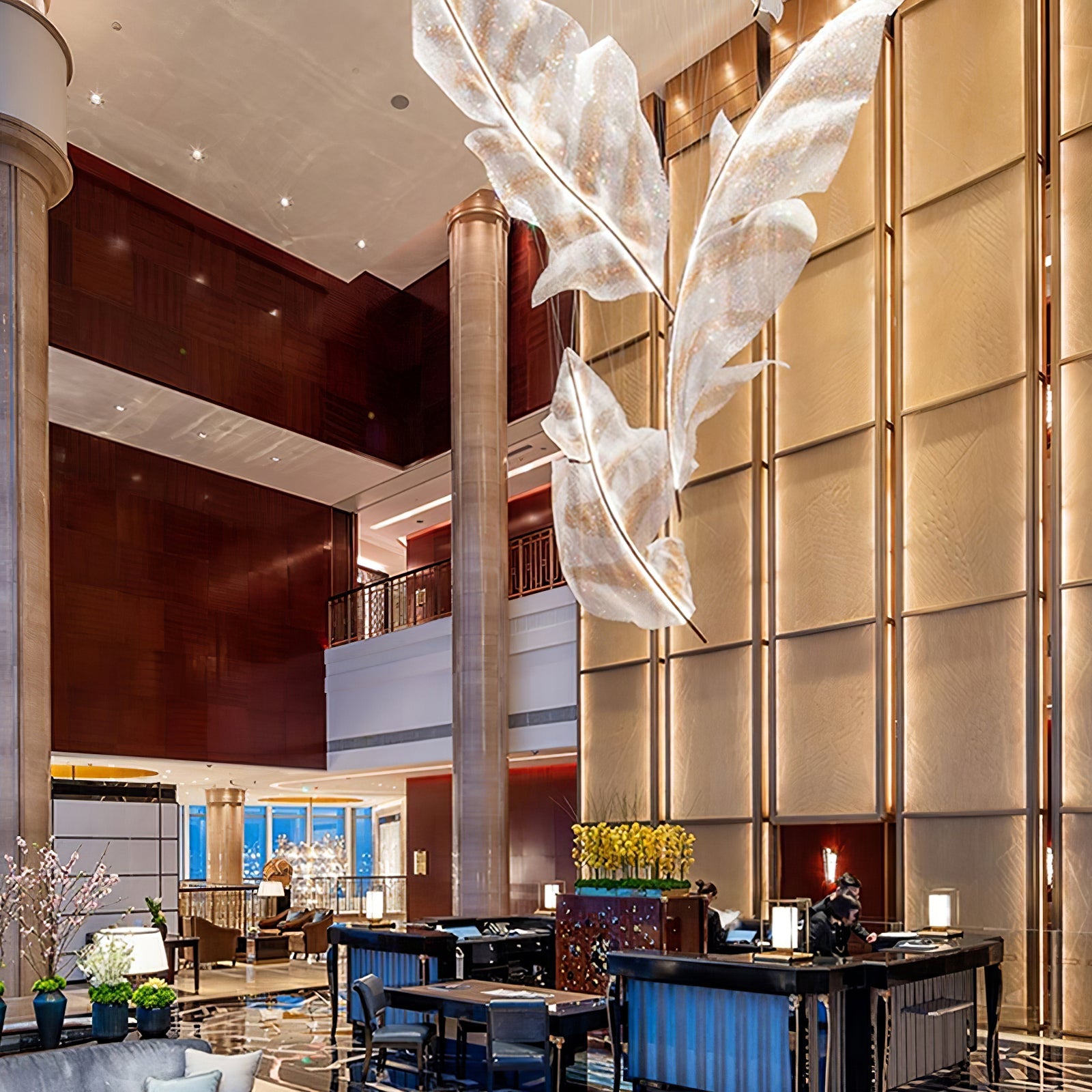 Falling Glass Leaf Chandelier - Loonglight